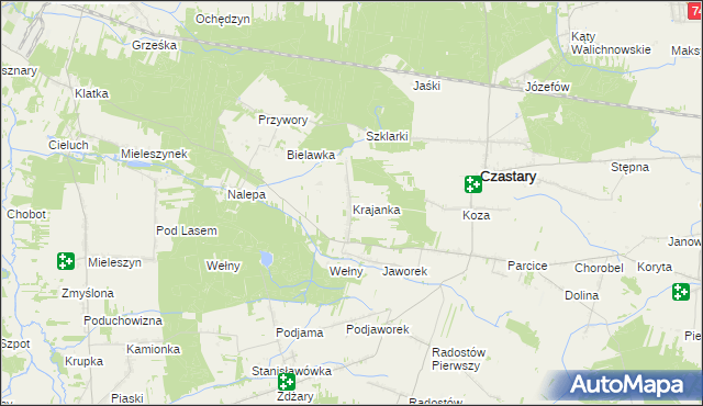 mapa Krajanka, Krajanka na mapie Targeo