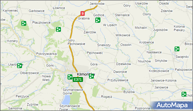 mapa Kroblice Pęchowskie, Kroblice Pęchowskie na mapie Targeo