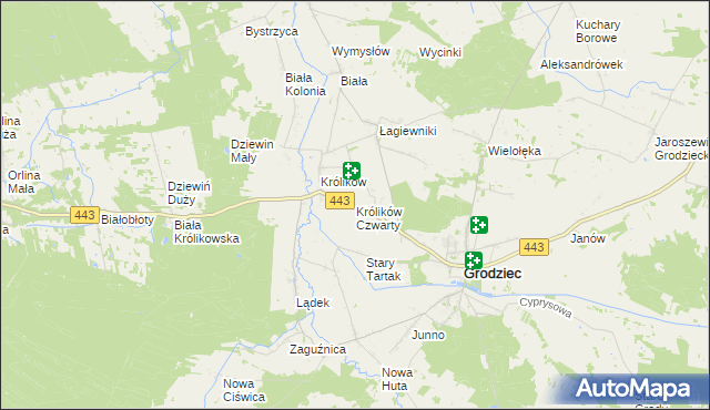 mapa Królików Czwarty, Królików Czwarty na mapie Targeo