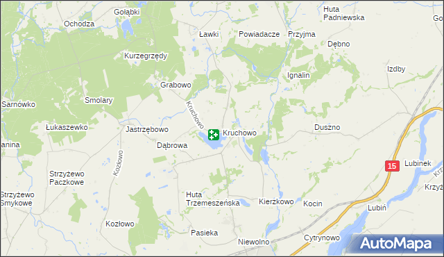 mapa Kruchowo, Kruchowo na mapie Targeo