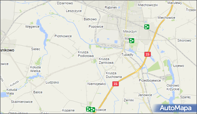 mapa Krusza Zamkowa, Krusza Zamkowa na mapie Targeo