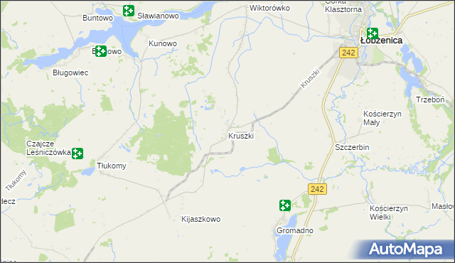 mapa Kruszki gmina Łobżenica, Kruszki gmina Łobżenica na mapie Targeo