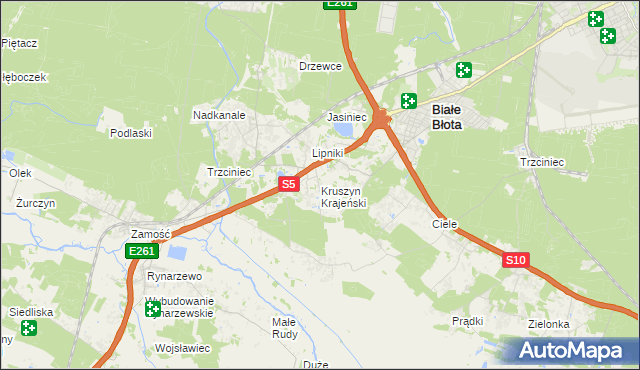 mapa Kruszyn Krajeński, Kruszyn Krajeński na mapie Targeo