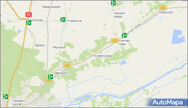 mapa Krześniczka, Krześniczka na mapie Targeo