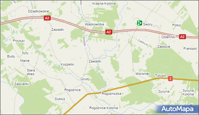 mapa Krzymowskie, Krzymowskie na mapie Targeo