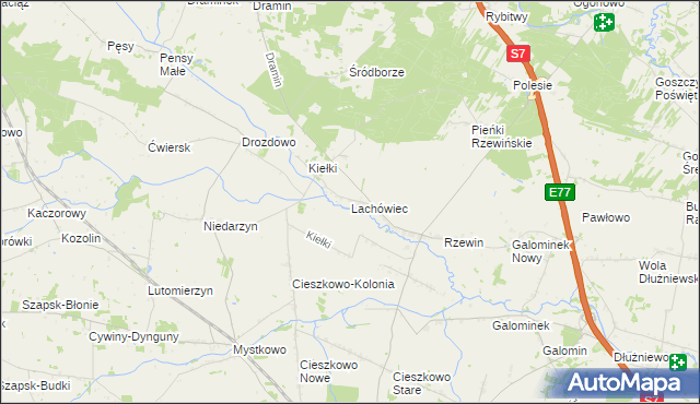 mapa Lachówiec, Lachówiec na mapie Targeo