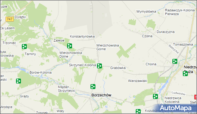 mapa Łączki-Pawłówek, Łączki-Pawłówek na mapie Targeo