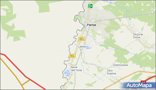 mapa Lasów, Lasów na mapie Targeo