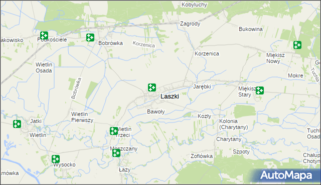 mapa Laszki powiat jarosławski, Laszki powiat jarosławski na mapie Targeo