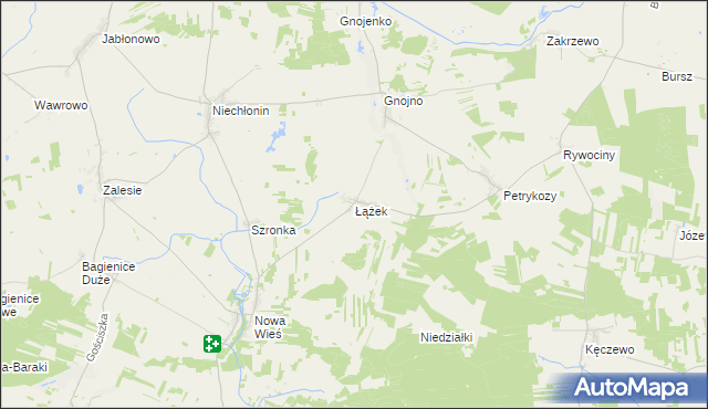 mapa Łążek gmina Kuczbork-Osada, Łążek gmina Kuczbork-Osada na mapie Targeo