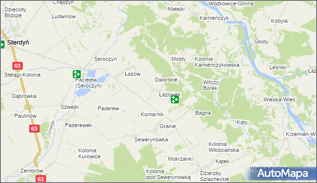 mapa Łazówek, Łazówek na mapie Targeo