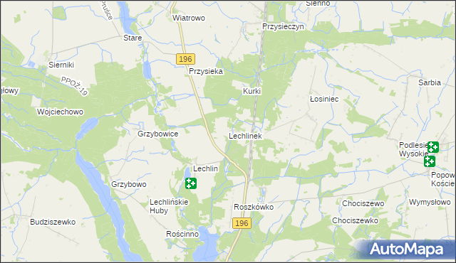 mapa Lechlinek, Lechlinek na mapie Targeo