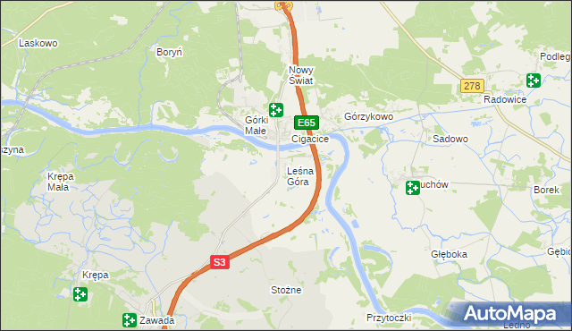 mapa Leśna Góra, Leśna Góra na mapie Targeo