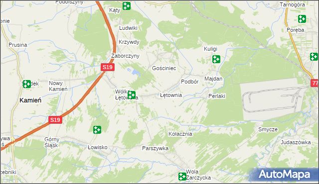 mapa Łętownia gmina Nowa Sarzyna, Łętownia gmina Nowa Sarzyna na mapie Targeo