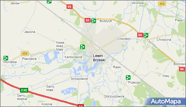 mapa Lewin Brzeski, Lewin Brzeski na mapie Targeo