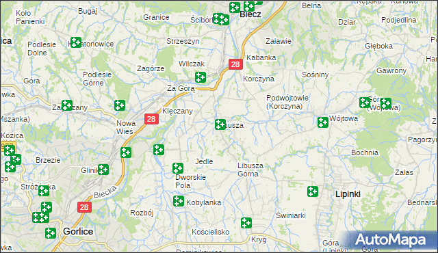 mapa Libusza, Libusza na mapie Targeo