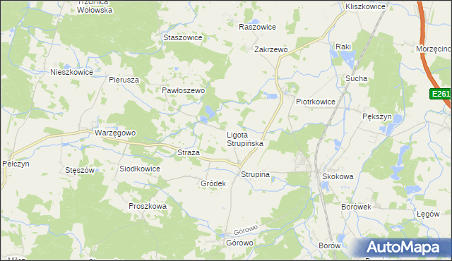 mapa Ligota Strupińska, Ligota Strupińska na mapie Targeo