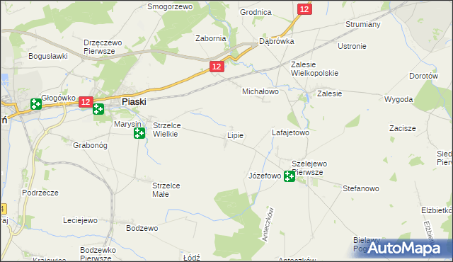mapa Lipie gmina Piaski, Lipie gmina Piaski na mapie Targeo