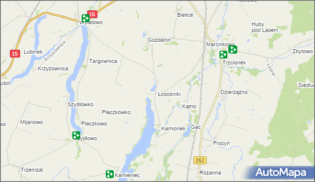 mapa Łosośniki gmina Mogilno, Łosośniki gmina Mogilno na mapie Targeo