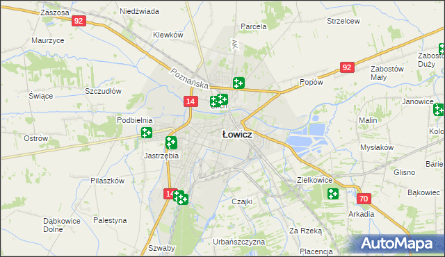 mapa Łowicza, Łowicz na mapie Targeo