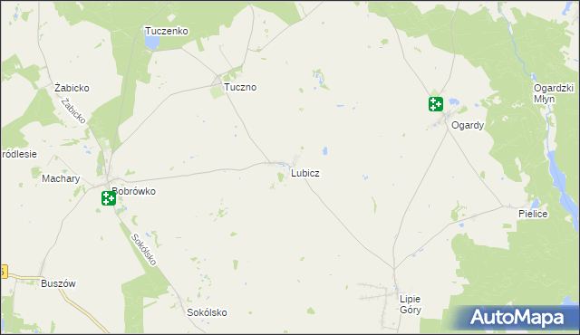 mapa Lubicz gmina Strzelce Krajeńskie, Lubicz gmina Strzelce Krajeńskie na mapie Targeo
