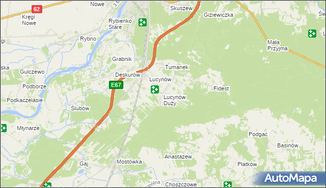 mapa Lucynów Duży, Lucynów Duży na mapie Targeo