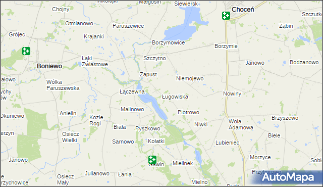 mapa Ługowiska, Ługowiska na mapie Targeo