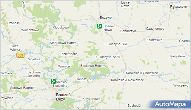 mapa Łukoszyno-Borki, Łukoszyno-Borki na mapie Targeo