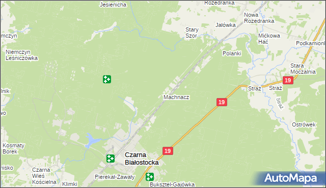 mapa Machnacz gmina Czarna Białostocka, Machnacz gmina Czarna Białostocka na mapie Targeo