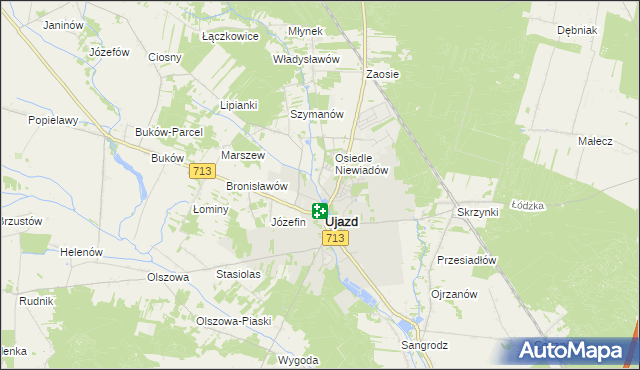 mapa Mącznik gmina Ujazd, Mącznik gmina Ujazd na mapie Targeo
