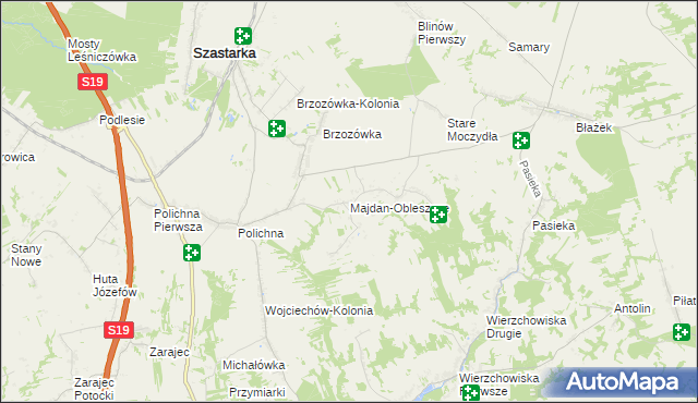 mapa Majdan-Obleszcze, Majdan-Obleszcze na mapie Targeo