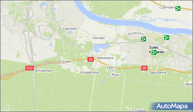 mapa Makowiska gmina Solec Kujawski, Makowiska gmina Solec Kujawski na mapie Targeo