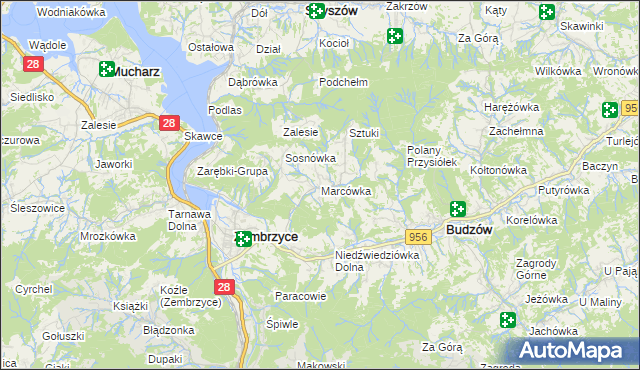 mapa Marcówka, Marcówka na mapie Targeo
