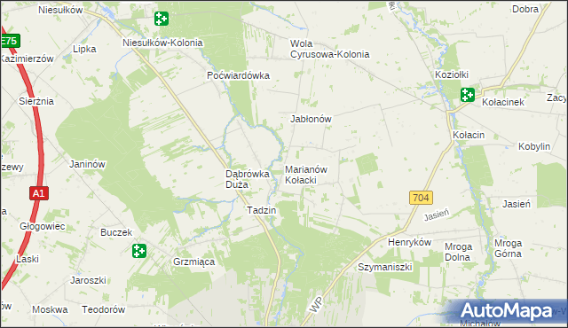mapa Marianów Kołacki, Marianów Kołacki na mapie Targeo