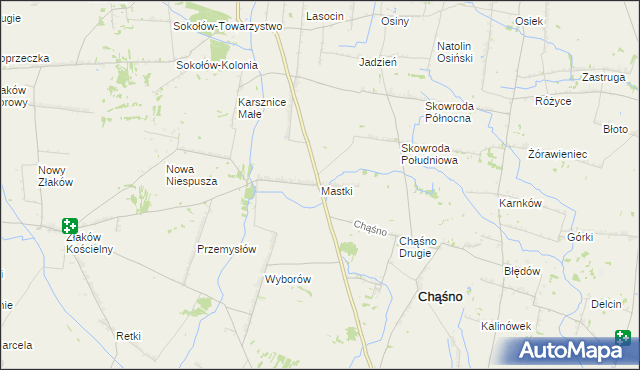 mapa Mastki, Mastki na mapie Targeo