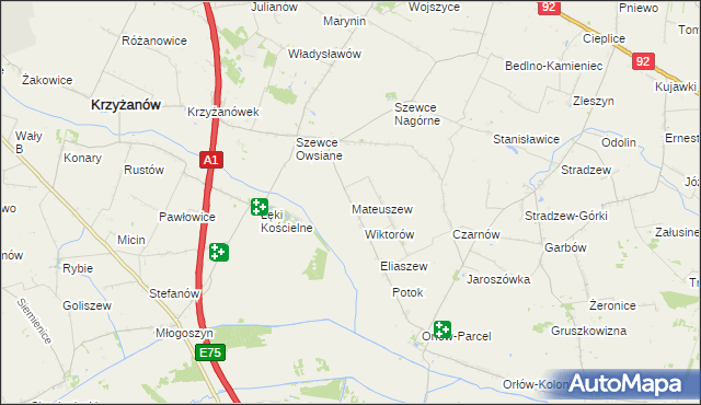 mapa Mateuszew, Mateuszew na mapie Targeo
