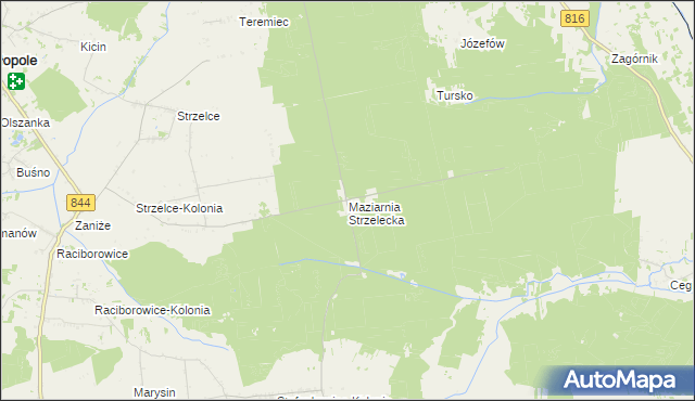 mapa Maziarnia Strzelecka, Maziarnia Strzelecka na mapie Targeo