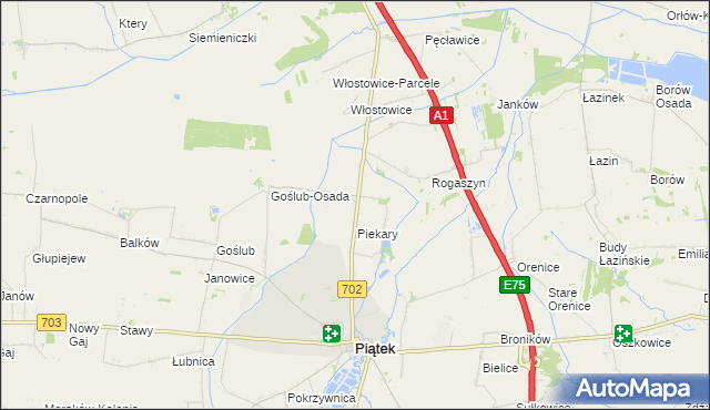 mapa Michałówka gmina Piątek, Michałówka gmina Piątek na mapie Targeo