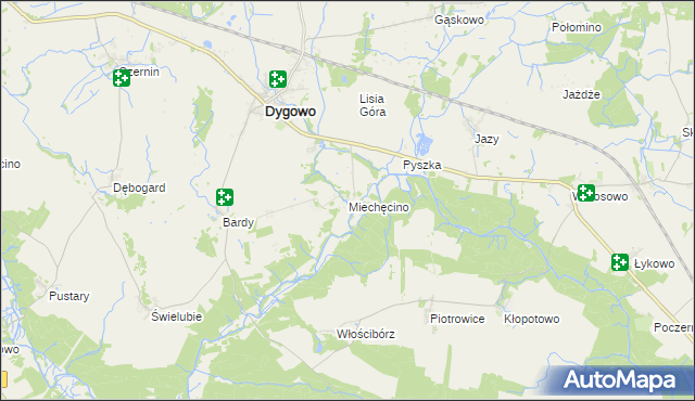 mapa Miechęcino, Miechęcino na mapie Targeo