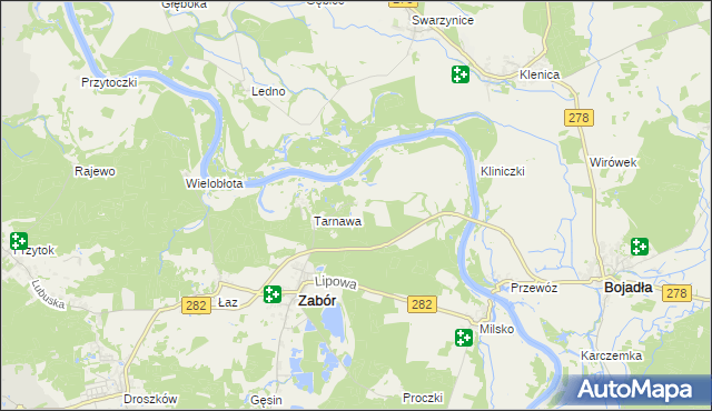 mapa Mielno gmina Zabór, Mielno gmina Zabór na mapie Targeo