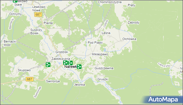 mapa Mikłaszewo, Mikłaszewo na mapie Targeo
