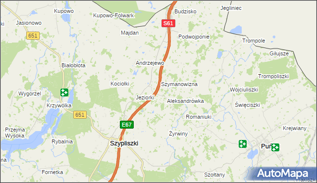 mapa Mikołajówka gmina Szypliszki, Mikołajówka gmina Szypliszki na mapie Targeo