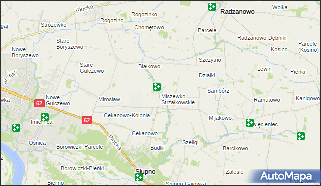 mapa Miszewko Strzałkowskie, Miszewko Strzałkowskie na mapie Targeo