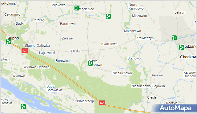 mapa Miszewo Murowane, Miszewo Murowane na mapie Targeo