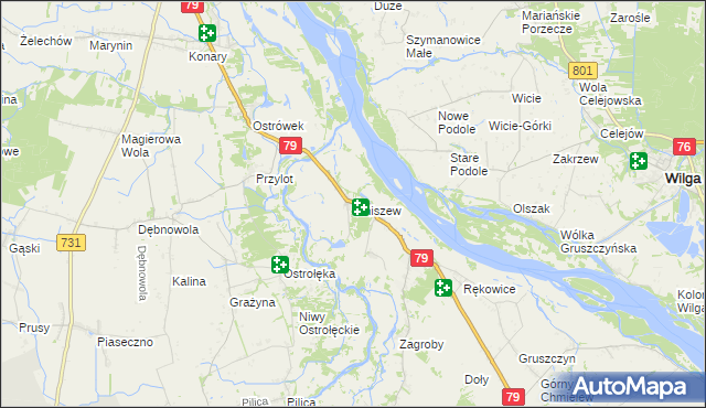 mapa Mniszew gmina Magnuszew, Mniszew gmina Magnuszew na mapie Targeo