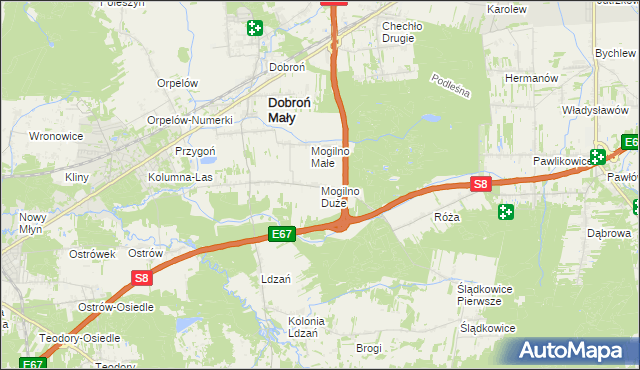 mapa Mogilno Duże, Mogilno Duże na mapie Targeo