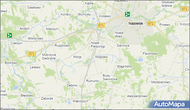 mapa Mogowo, Mogowo na mapie Targeo