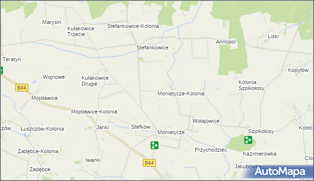 mapa Moniatycze-Kolonia, Moniatycze-Kolonia na mapie Targeo