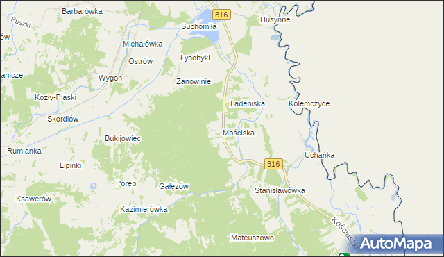 mapa Mościska gmina Dorohusk, Mościska gmina Dorohusk na mapie Targeo