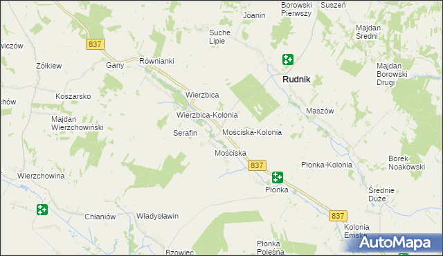 mapa Mościska-Kolonia, Mościska-Kolonia na mapie Targeo